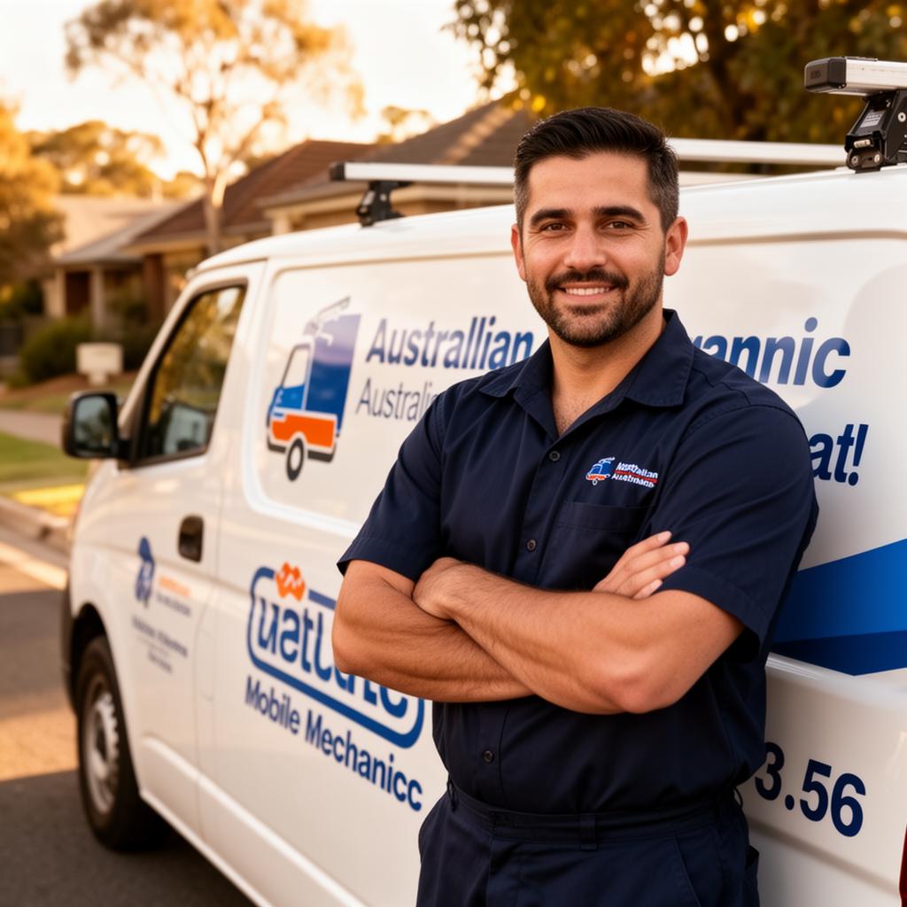 Manny standing next to the Rydex mobile mechanic van